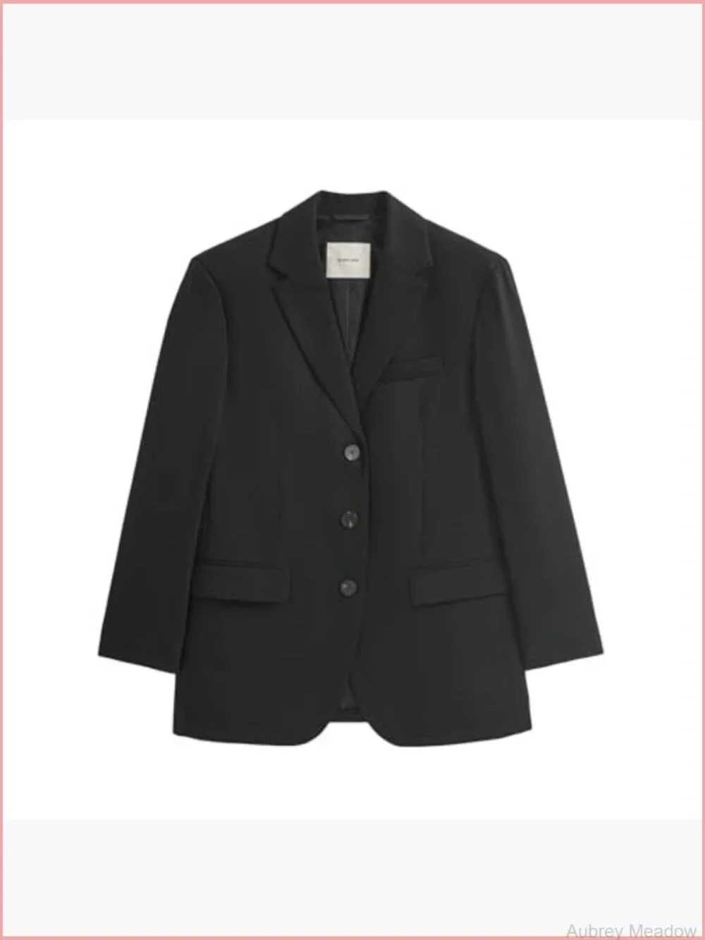 Wool Blend Oversized Single-Breasted Blazer with Stretch